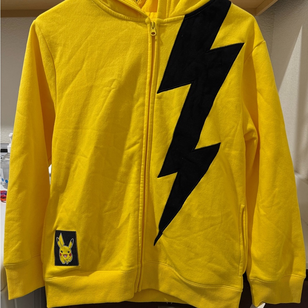 Yellow Pikachu Kids Hoodie size L